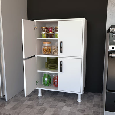 Mobile 4 ante multiuso bianco per cucina soggiorno cm 62x35x101h