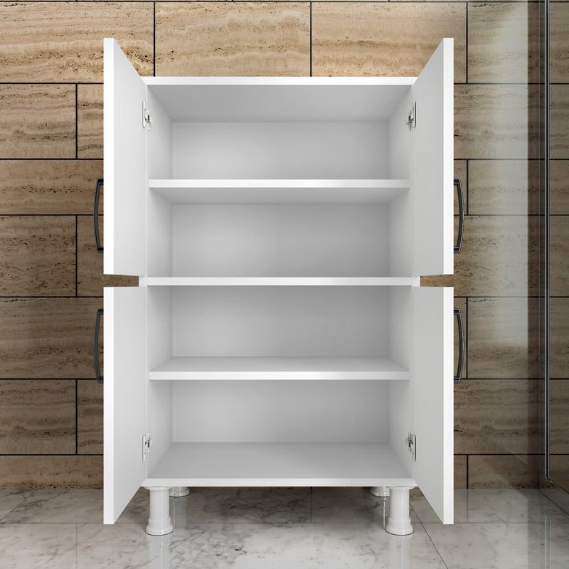 Mobile 4 ante multiuso bianco per cucina soggiorno cm 62x35x101h