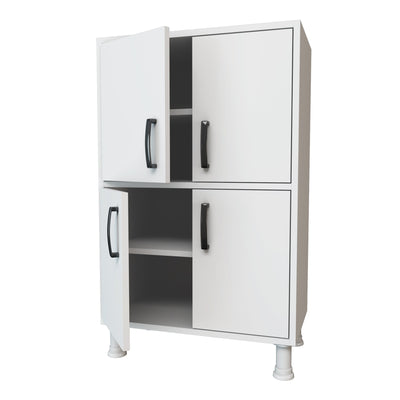 Mobile 4 ante multiuso bianco per cucina soggiorno cm 62x35x101h