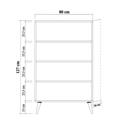 Mobile alto 2 ante multiuso in legno quercia ripiani interni cm 80x36x127h