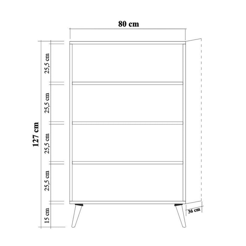 Mobile alto 2 ante multiuso in legno quercia ripiani interni cm 80x36x127h