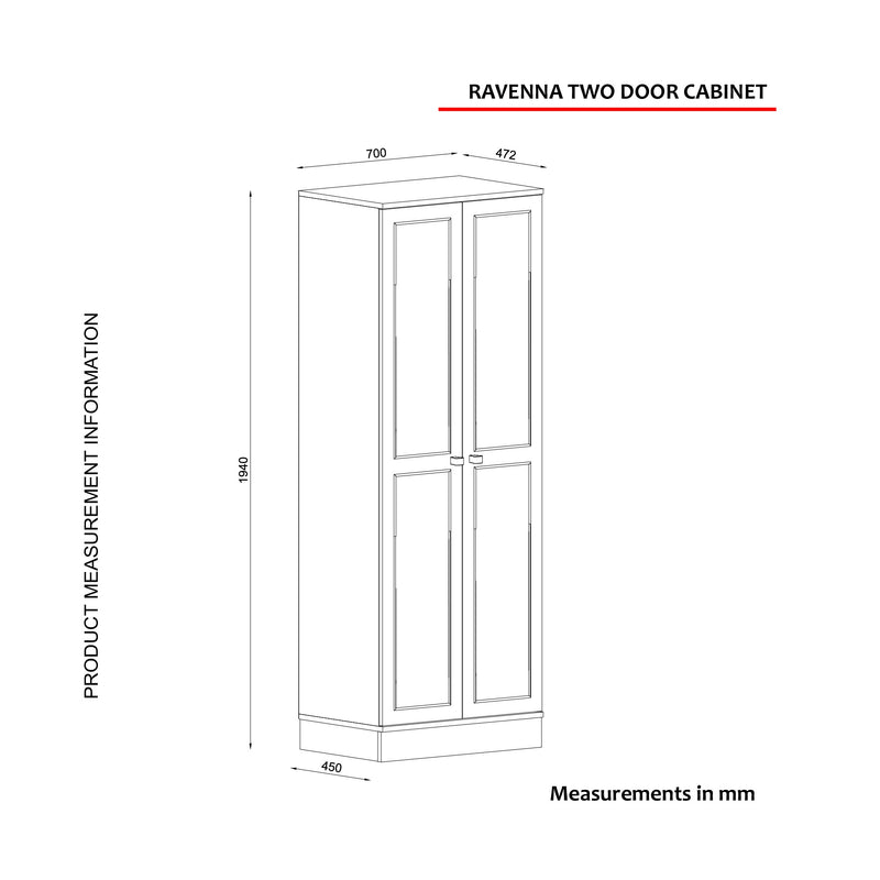 Armadio alto in legno stile classico e barocco 2 ante bianco e oro cm 70x47x194h