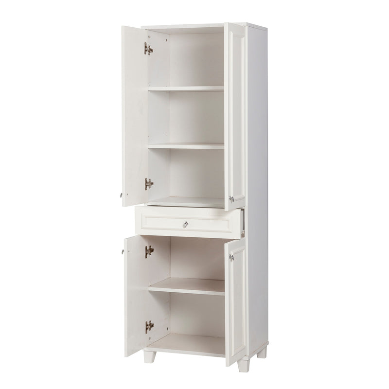 Mobile per il bagno con 4 ante e cassetto colore bianco cm 58x39x178h