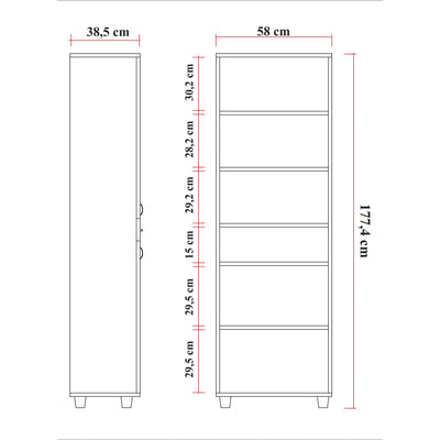 Mobile per il bagno con 4 ante e cassetto colore bianco cm 58x39x178h