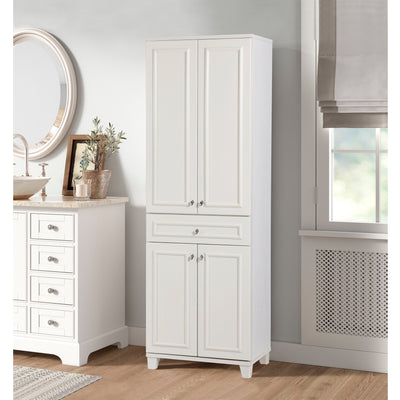 Mobile per il bagno con 4 ante e cassetto colore bianco cm 58x39x178h