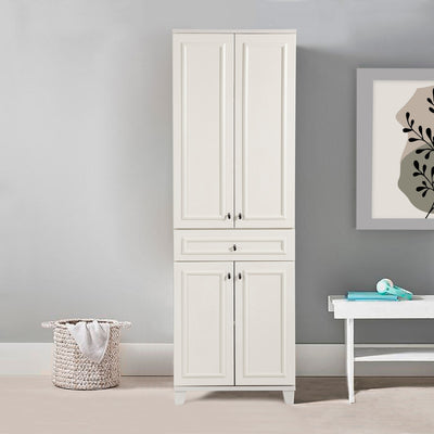 Mobile per il bagno con 4 ante e cassetto colore bianco cm 58x39x178h