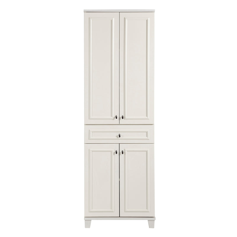Mobile per il bagno con 4 ante e cassetto colore bianco cm 58x39x178h