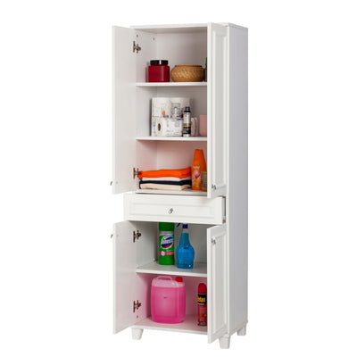 Mobile per il bagno con 4 ante e cassetto colore bianco cm 58x39x178h