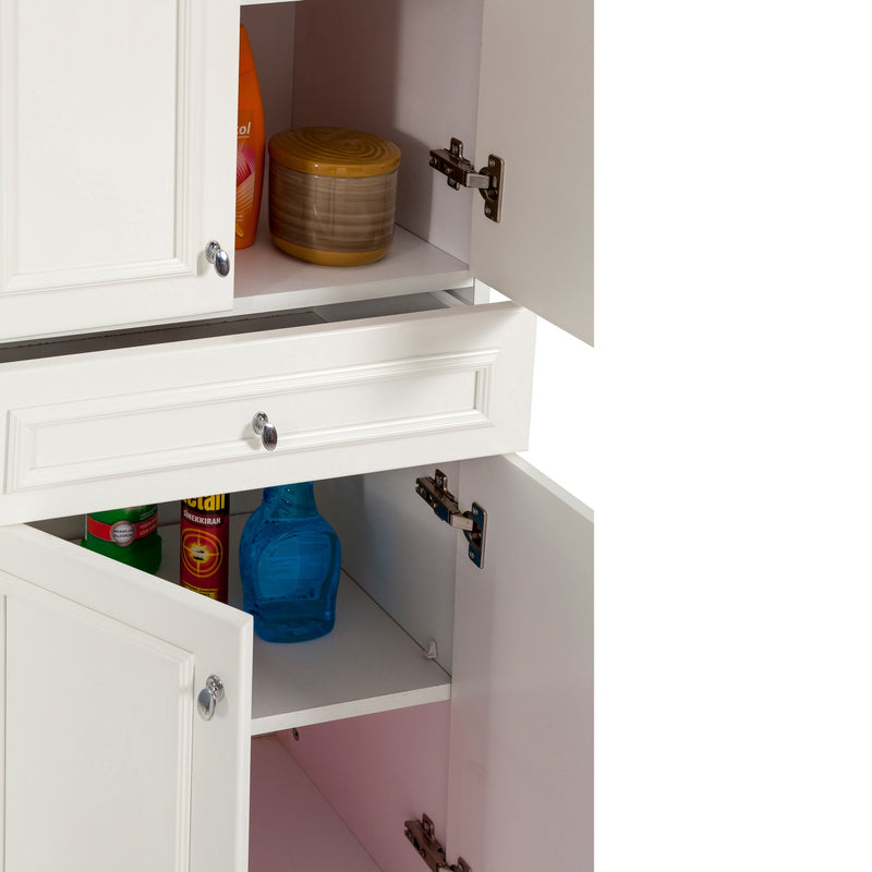 Mobile per il bagno con 4 ante e cassetto colore bianco cm 58x39x178h