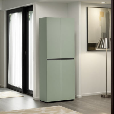 Armadio scarpiera 4 ante design moderno verde salvia opaco cm 80x34x200h