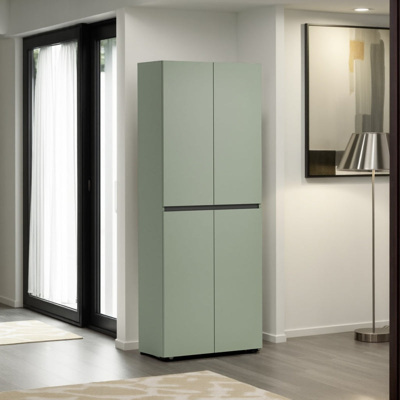 Armadio scarpiera 4 ante design moderno verde salvia opaco cm 80x34x200h