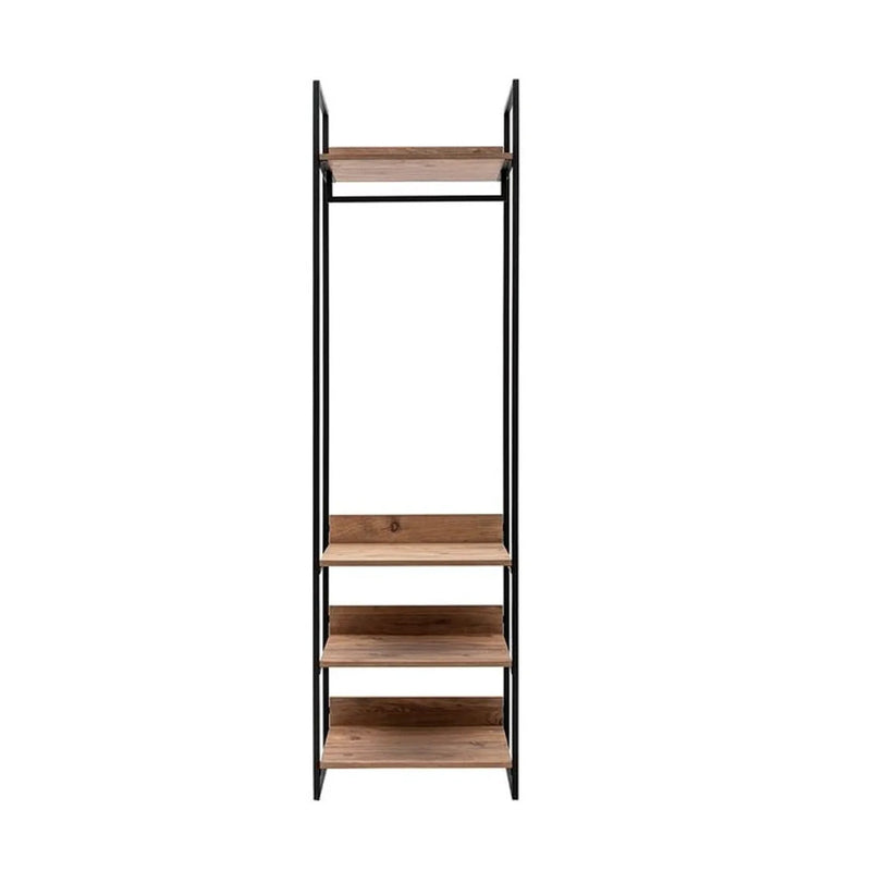 Mobile appendiabiti a colonna stile industriale con ripiani cm 64x52x225h