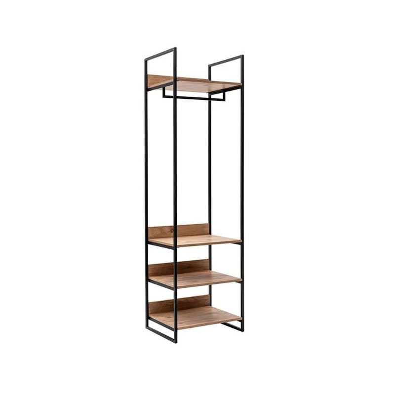 Mobile appendiabiti a colonna stile industriale con ripiani cm 64x52x225h