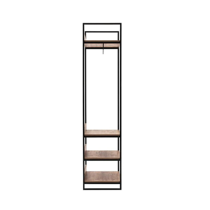 Mobile appendiabiti a colonna stile industriale con ripiani cm 64x52x225h