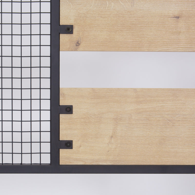 Mobile con appendiabiti e ripiani stile industrial in legno e metallo cm 78x30x182h - vari colori