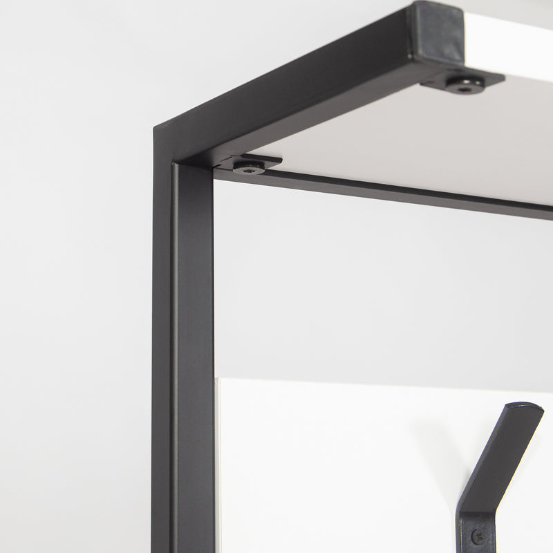Mobile con appendiabiti e ripiani stile industrial in legno e metallo cm 78x30x182h - vari colori