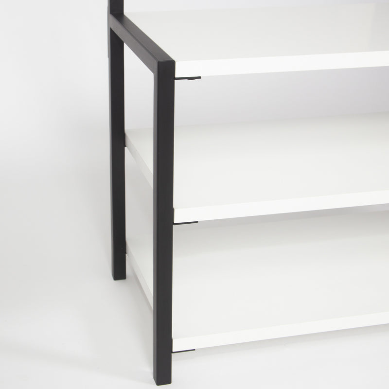 Mobile con appendiabiti e ripiani stile industrial in legno e metallo cm 78x30x182h - vari colori