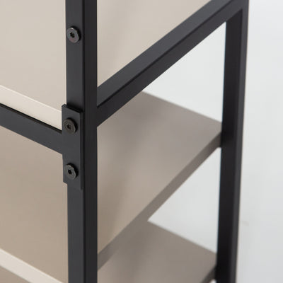 Mobile con appendiabiti e ripiani stile industrial in legno e metallo cm 78x30x182h - vari colori