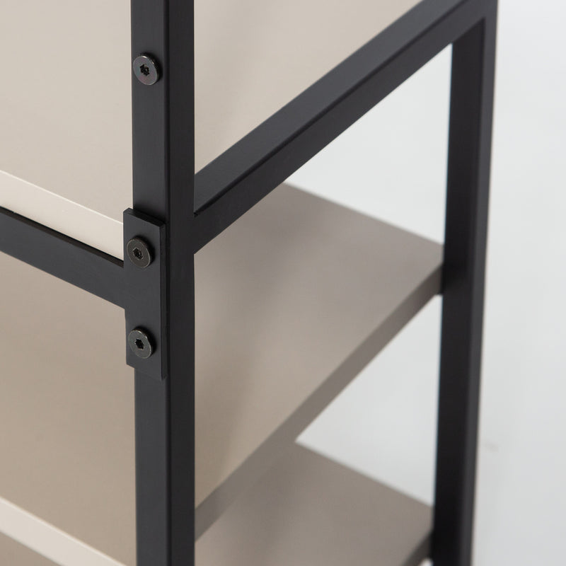 Mobile con appendiabiti e ripiani stile industrial in legno e metallo cm 78x30x182h - vari colori