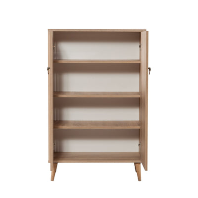 Mobile armadietto 2 ante in legno colore quercia decorato cm 80x36x127h