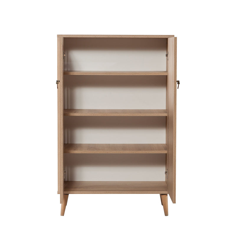 Mobile armadietto 2 ante in legno colore quercia decorato cm 80x36x127h