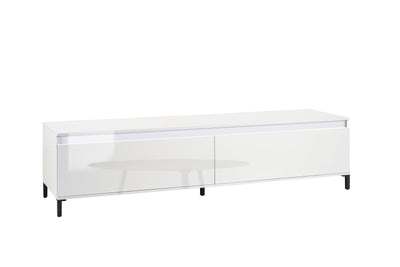 Mobile basso porta tv 2 ante a ribalta colore bianco lucido cm 200x40x50h - vari colori