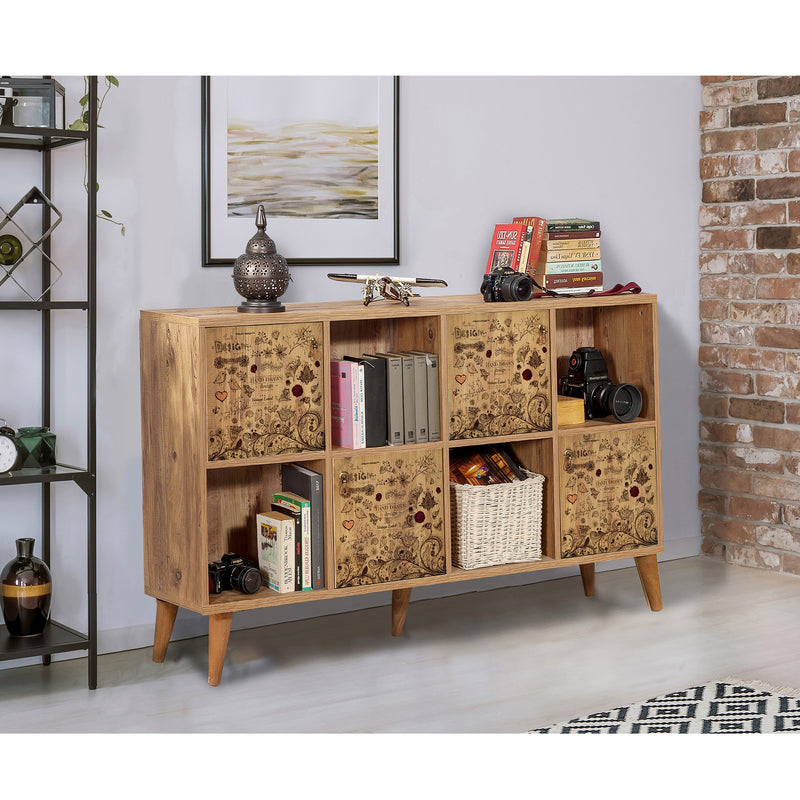 Mobile soggiorno con 4 vani e 4 ante decorate in legno cm 152x35x95h
