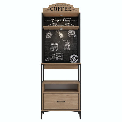 Credenza buffet da cucina o bar con ganci porta tazzine cassetto e vano forno cm 70x40x206h