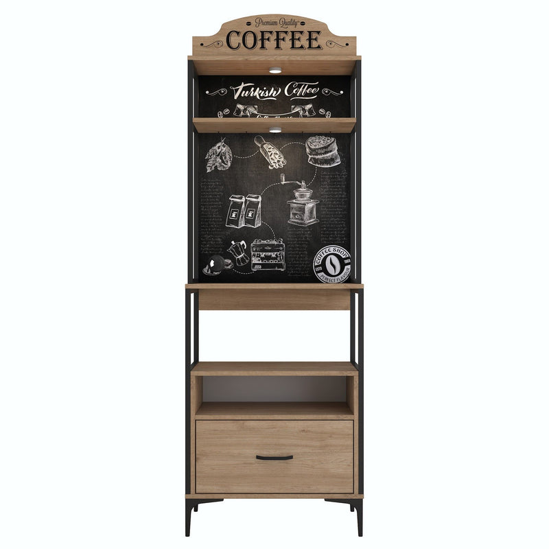 Credenza buffet da cucina o bar con ganci porta tazzine cassetto e vano forno cm 70x40x206h