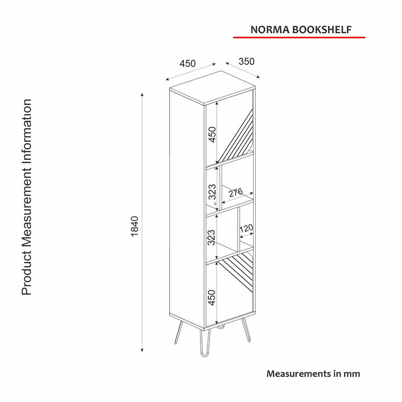 Mobile libreria con ante e ripiani colore noce cm 45x35x184h