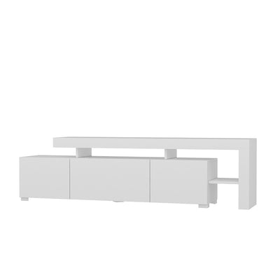 Mobile tv con LED moderno colore bianco con ripiani e ante cm 192x37x53h