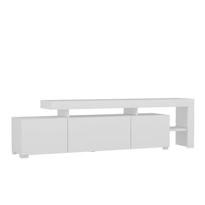 Mobile tv con LED moderno colore bianco con ripiani e ante cm 192x37x53h
