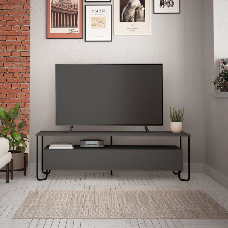 Mobile per televisore moderno 2 ante a ribalta in legno cm 150x42x45h - vari colori