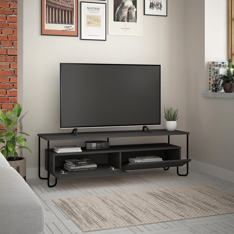 Mobile per televisore moderno 2 ante a ribalta in legno cm 150x42x45h - vari colori