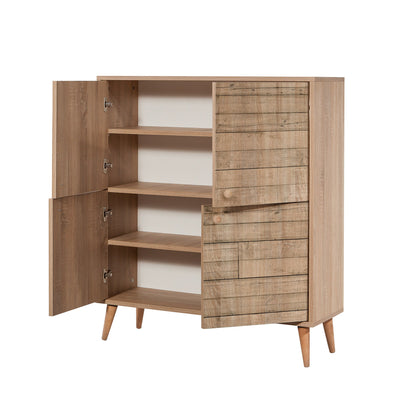 Mobile 4 ante per soggiorno in legno colore quercia cm 95x36x111h
