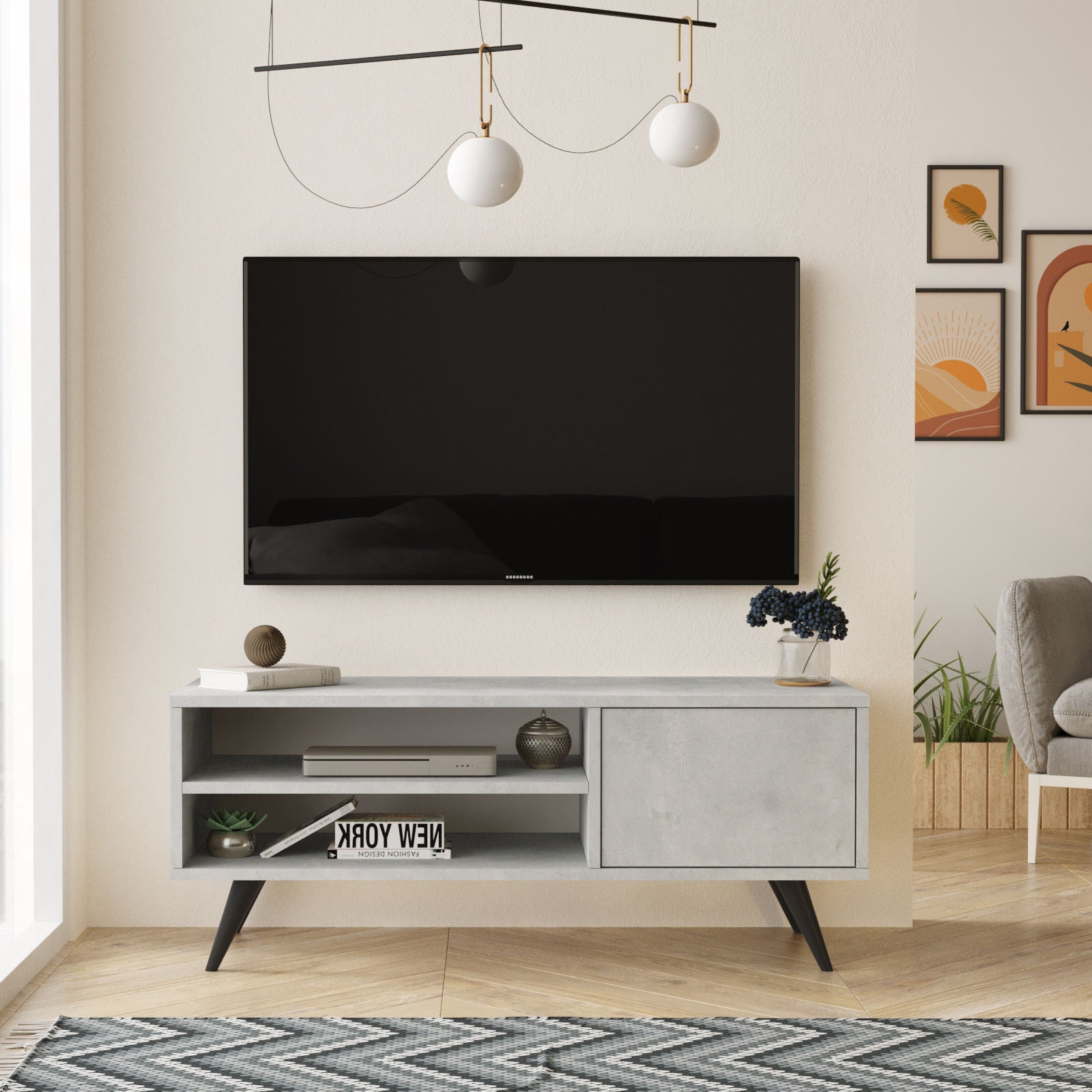 Mobile porta tv basso con vano per soundbar Mobile porta tv basso con vano per soundbar