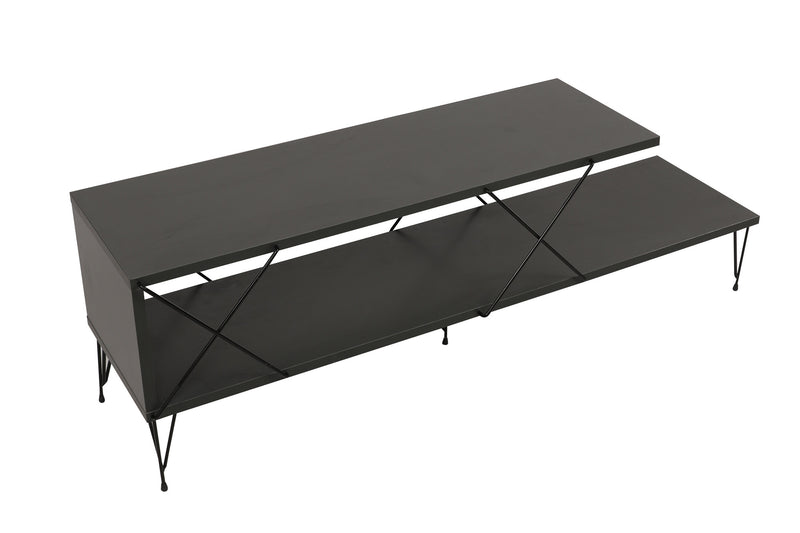 Mobile tv basso minimal in legno e metallo cm 120x30x40h - vari colori
