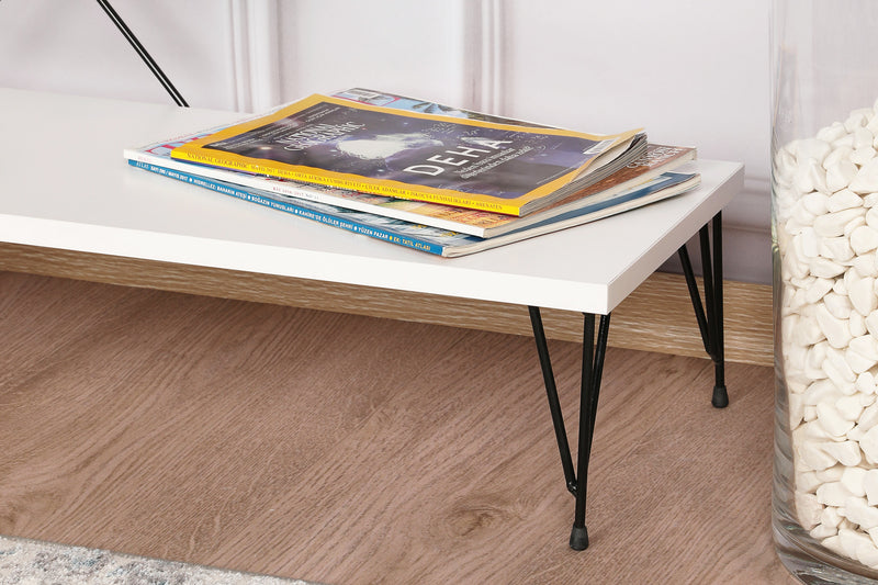 Mobile tv basso minimal in legno e metallo cm 120x30x40h - vari colori