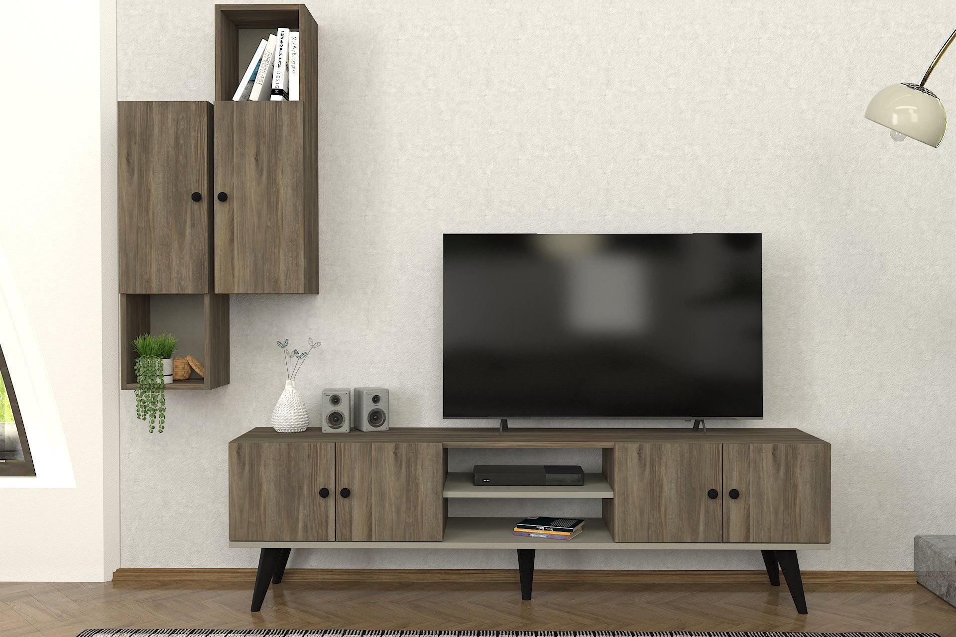HOMCOM Mobile TV sospeso 120 cm, mobile TV per televisori fino a 127 cm