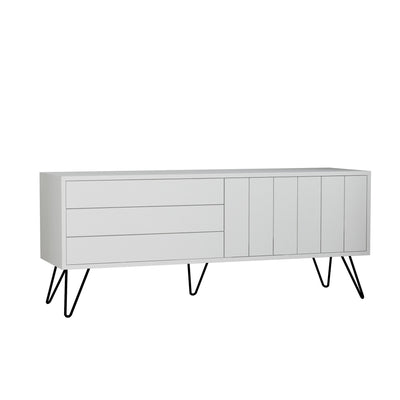 Porta tv moderno 2 ante a ribalta in legno con linee cm 139x36x57h - vari colori