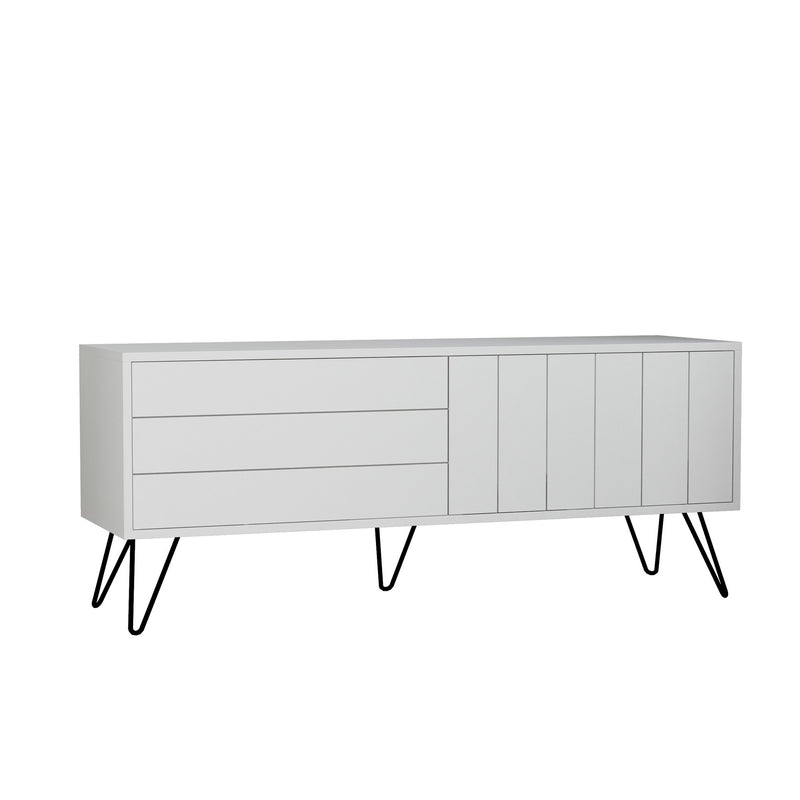 Porta tv moderno 2 ante a ribalta in legno con linee cm 139x36x57h - vari colori