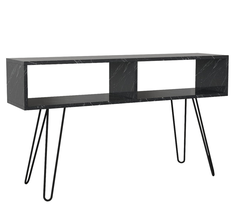Mobile tv bifacciale 2 vani a giorno gambe design in metallo cm 120x30x68h - vari colori