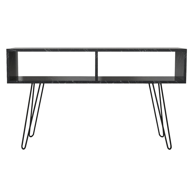 Mobile tv bifacciale 2 vani a giorno gambe design in metallo cm 120x30x68h - vari colori
