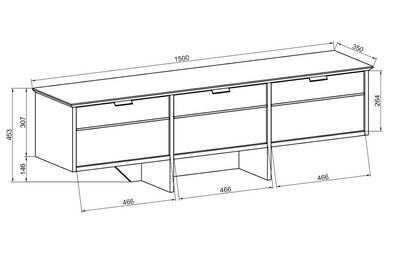 Mobile tv moderno industrial 3 ante antracite e rovere cm 150x35x45h