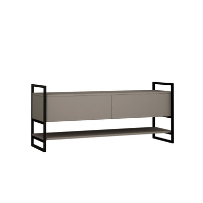 Porta tv design moderno con 2 ante e ripiano in legno e metallo cm 131x39x58h - vari colori