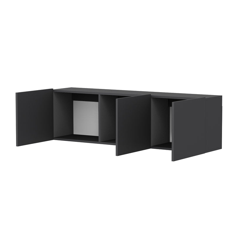 Porta tv moderno sospeso 3 ante colore antracite cm 150x31x44h