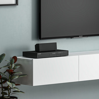 Pensile per tv moderno colore bianco 3 ante a ribalta cm 180x31x26h