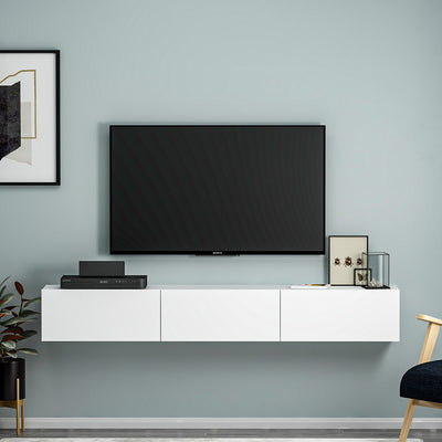 base tv sospesa 3 ante moderna colore bianco