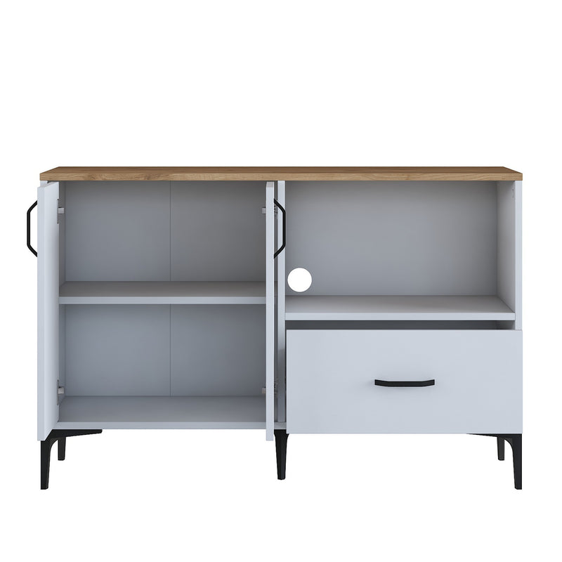 Mobiletto da cucina con ante cassetto e vano porta forno microonde cm 120x40x79h