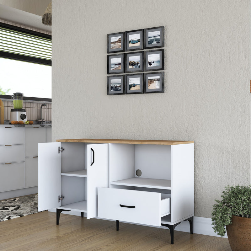 Mobiletto da cucina con ante cassetto e vano porta forno microonde cm 120x40x79h